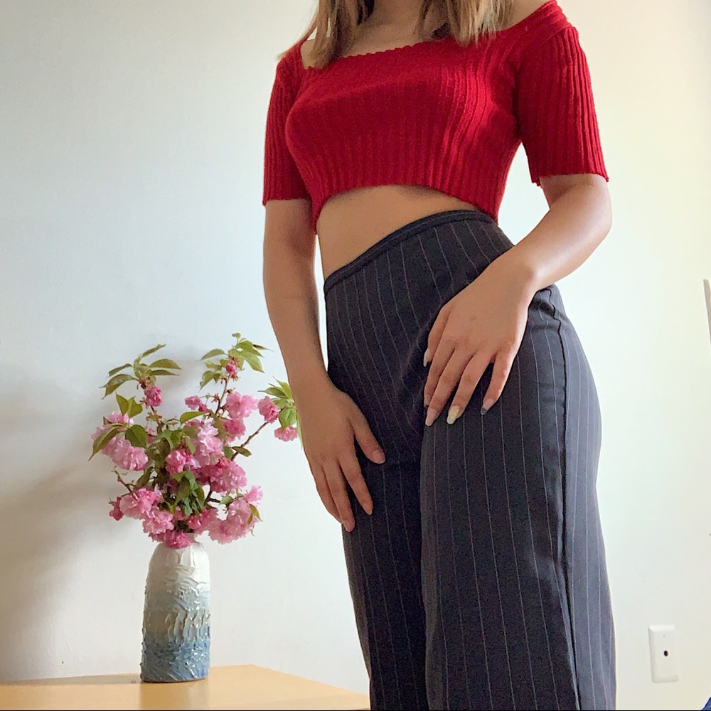 Raw Cut Square Neck Top